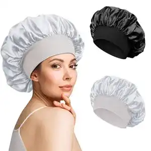 Schlafmuetze kiiwah 2 stueck satin bonnet nacht schlaf muetze