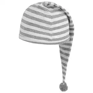 Schlafmuetze lipodo grau weiss gestreift 56 cm lang