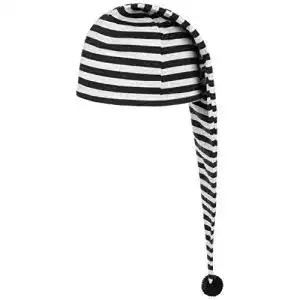 Schlafmuetze lipodo schwarz weiss gestreift 56 cm lang
