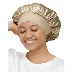 Schlafmuetze mommesilk seide damen mit langen haaren weich