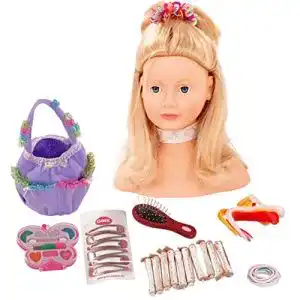 Schminkpuppe goetz 1192052 haarwerk mit blonden haaren
