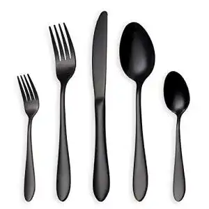 Schwarzes besteck homquen glaenzend besteck set 30 stueck edelstahl