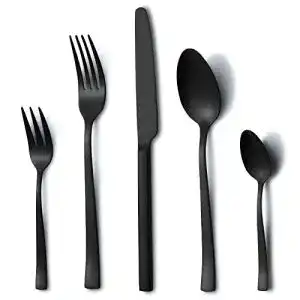 Schwarzes besteck hunnycook besteck set schwarz besteck set 6