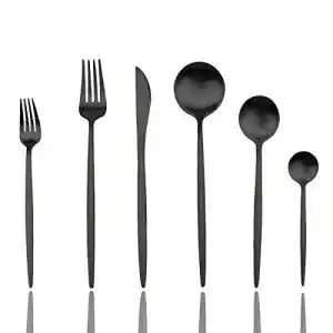 Schwarzes besteck jashii luxurioeses set silbergeschirr set