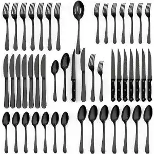 Schwarzes besteck tribal cooking 30 piece stainless steel cutlery