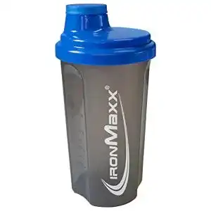 Shaker ironmaxx eiweiss mit drehverschluss farbe blau grau 700 ml