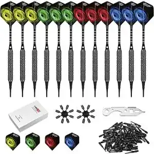 Softdarts cyeelife 12 stueck soft dartpfeile 18 gr mit aluminium
