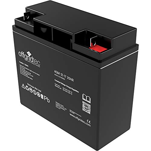 Solarbatterie Offgridtec ® 17Ah 12V Bleiakku AGM Zyklenfest USV