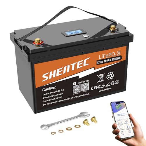 Solarbatterie Shentec LiFePO4 Akku 12V 100Ah Lithium Deep