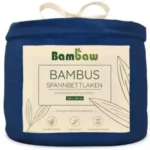 Spannbettlaken 180 x 200 bambaw blaues betttuch laken