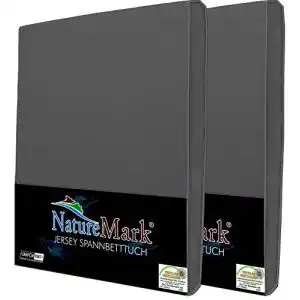 Spannbettlaken naturemark 2er pack jersey 1