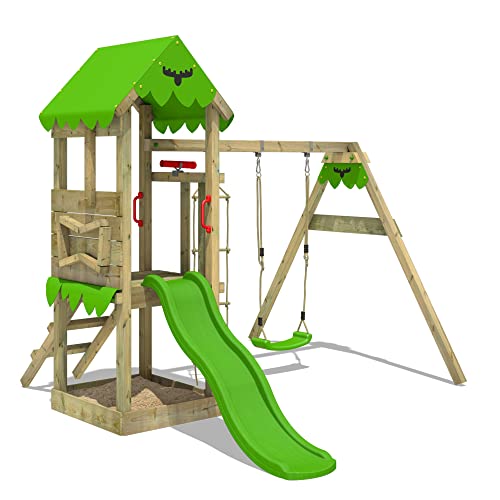 Spielturm Fatmoose Klettergerüst FriendlyFrenzy Fun XXL mit Schaukel