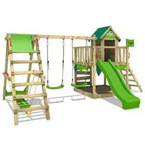 Spielturm fatmoose klettergeruest jazzyjungle jam xxl mit surfswing