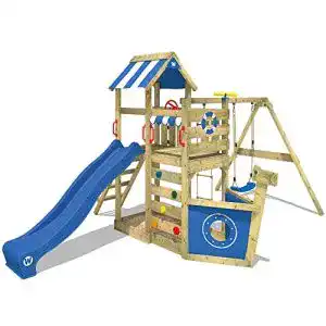 Spielturm wickey klettergeruest seaflyer mit schaukel