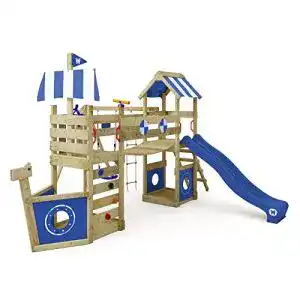 Spielturm wickey klettergeruest stormflyer mit schaukel