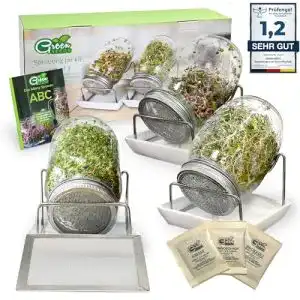 Sprossenglaeser green seeds das original sprossenglas 3er set
