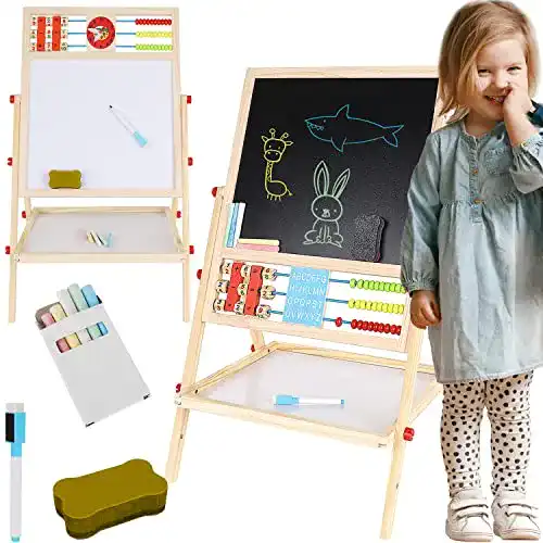 Staffelei für Kinder von Iso Trade, Holz Doppelseitige Kunstwerkzeug 6in1