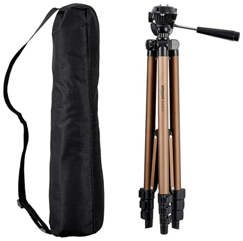 Stativ Amazon Basics, Leichtes mit Tasche,127 cm, Black/brown