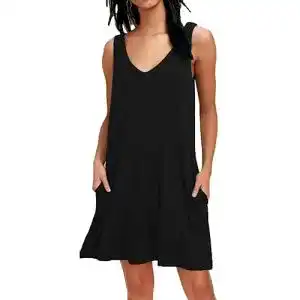 Strandkleid auselily sommerkleid damen leicht kleider elegant swing