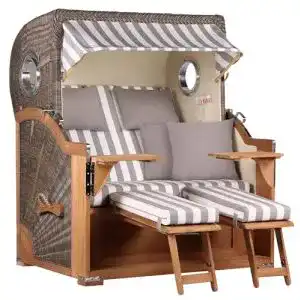 Strandkorb mr deko baltikum 25 sitzer teak pe geflecht grey