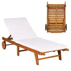 Strandliege mit rollen costway sonnenliege mit rollen und auflage