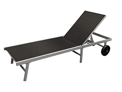 Strandliege mit Rollen DEGAMO Rollenliege Ostia 200cm, Aluminium