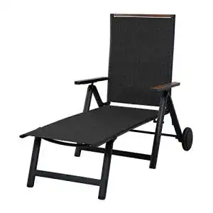 Strandliege mit rollen grand patio sonnenliege klappbar liegestuhl