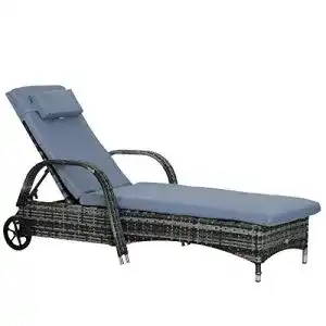 Strandliege mit rollen outsunny gartenliege sonnenliege rattanliege