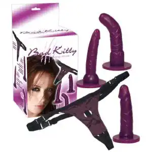 Strapon bad kitty exotic wear strap on purple set 1 stueck