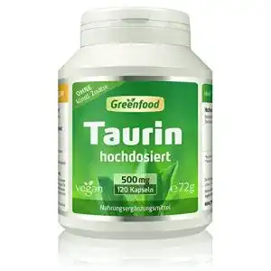Taurin greenfood 500 mg hochdosiert 120 kapseln vegan