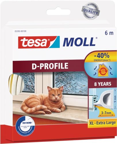 Tesa-Moll tesa moll D-Profil Gummi Fenster und Türdichtung 6m - tesa moll tesa moll d profil gummi fenster und tuerdichtung 6m