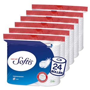 Toilettenpapier Softis 4-lagiges, 24 Rollen-Packung