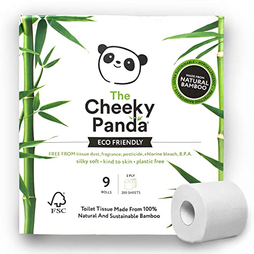 Toilettenpapier The Cheeky Panda Bambus 3-Lagig, 9 Rollen