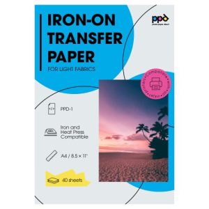Transferpapier PPD 40 x A4 Inkjet Premium für helles Textil - transferpapier ppd 40 x a4 inkjet premium fuer helles textil
