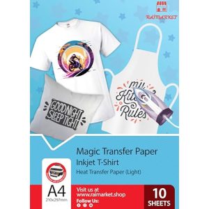 Transferpapier Raimarket, Bügelpapier für HELLE Textilien/Stoffe