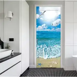 Tuertapete flfk 3d sonnenschein ozean strand wandbilder