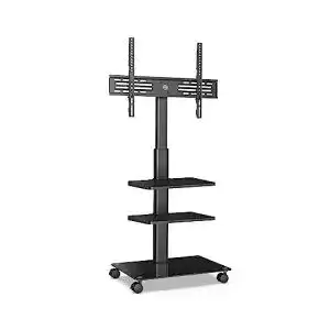 Tv staender fitueyes tv staender rollbar tv rollwagen 3 ablagen