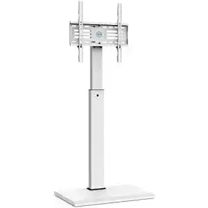 Tv staender fitueyes tv staender weiss mit eisenbasis tv standfuss