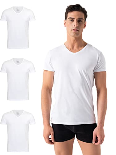 Unterhemd Herren Burnell & Son Herren T-Shirt 3er Pack V-Ausschnitt