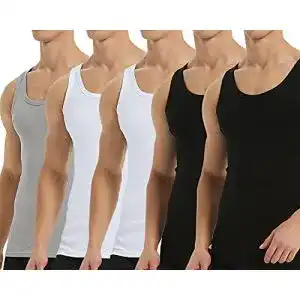 Unterhemd herren falechay tank top 5er pack baumwolle feinripp