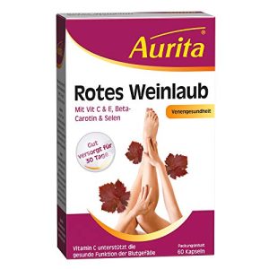 Venen-Tabletten Aurita Rotes Weinlaub 60 Kapseln, 1er Pack (1 x 23 g) - venen tabletten aurita rotes weinlaub 60 kapseln 1er pack 1 x 23 g