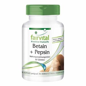 Verdauungsenzyme fairvital | Betain HCl mit Pepsin – 650mg Betain