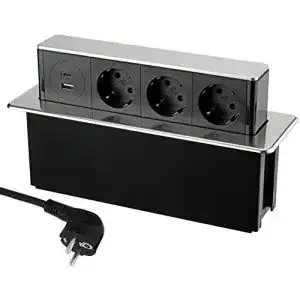 Versenkbare steckdose lunivers versenkbare 3 fach aluminium