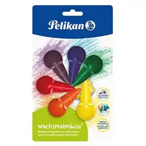 Wachsmalstifte pelikan 803328 wachsmalmaeuse farbig sortiert 6er