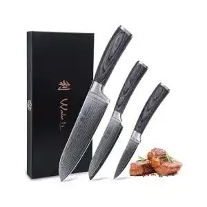 Wakoli damastmesser wakoli edis 3er damastmesser set
