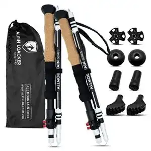 Wanderstoecke alpin loacker faltbar aluminium mit korkgriff i nordic