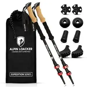 Wanderstoecke alpin loacker teleskop carbon aluminium mit korkgriff