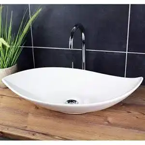 Waschbecken arnusa design aufsatz 665 x 40 cm laenglich weiss