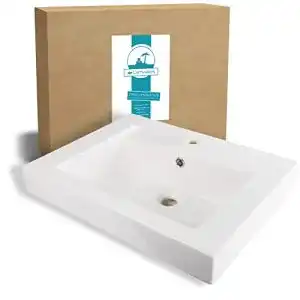 Waschbecken calmwaters eckiges modern square in weiss