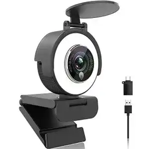 Webcam mit ringlicht angetube 1080p fuer streaming usb 60fps